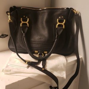 GUC Chloe Marcie medium navy crossbody